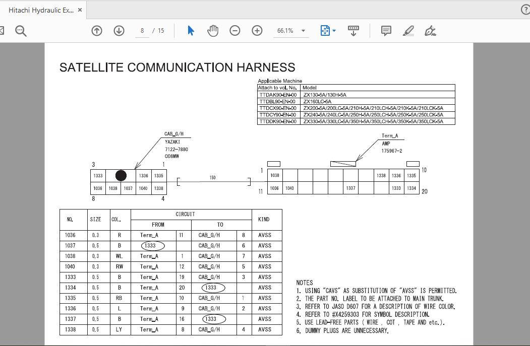 Hitachi Hydraulic Excavator ZX200200LC210HKLCHLCK 5A TTDCX90 EN 00Circuit Diagram 3