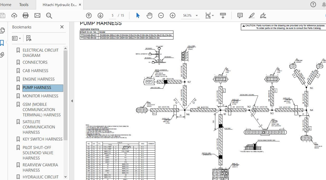 Hitachi Hydraulic Excavator ZX200200LC210HKLCHLCKLCN 5A TTDCX90 EN 01 Circuit Diagram 2