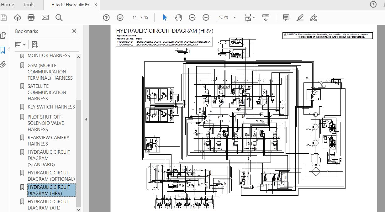 Hitachi Hydraulic Excavator ZX200200LC210HKLCHLCKLCN 5A TTDCX90 EN 01 Circuit Diagram 4