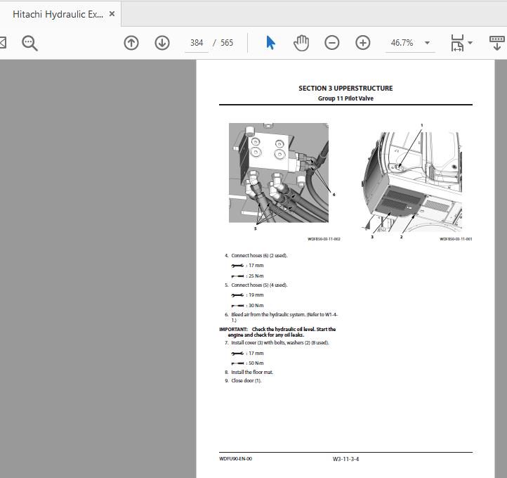 Hitachi Hydraulic Excavator ZX225US225USLC 5A WDFU90 EN 00 Workshop Manual 4