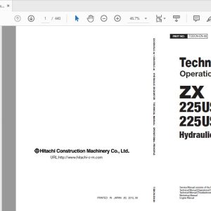 Hitachi Hydraulic Excavator ZX225USLCUSRLC 5B TODCN EN 00 Technical Manual20160106 1