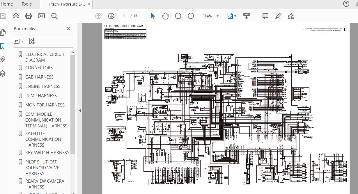 Hitachi Hydraulic Excavator ZX240240LC250HKLCHLCK 5A TTDCY90 EN 00Circuit Diagram20160315 1