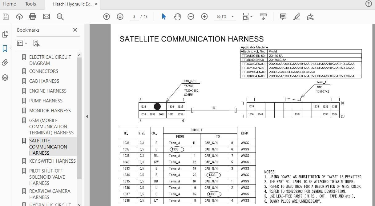Hitachi Hydraulic Excavator ZX240240LC250HKLCHLCK 5A TTDCY90 EN 00Circuit Diagram v3