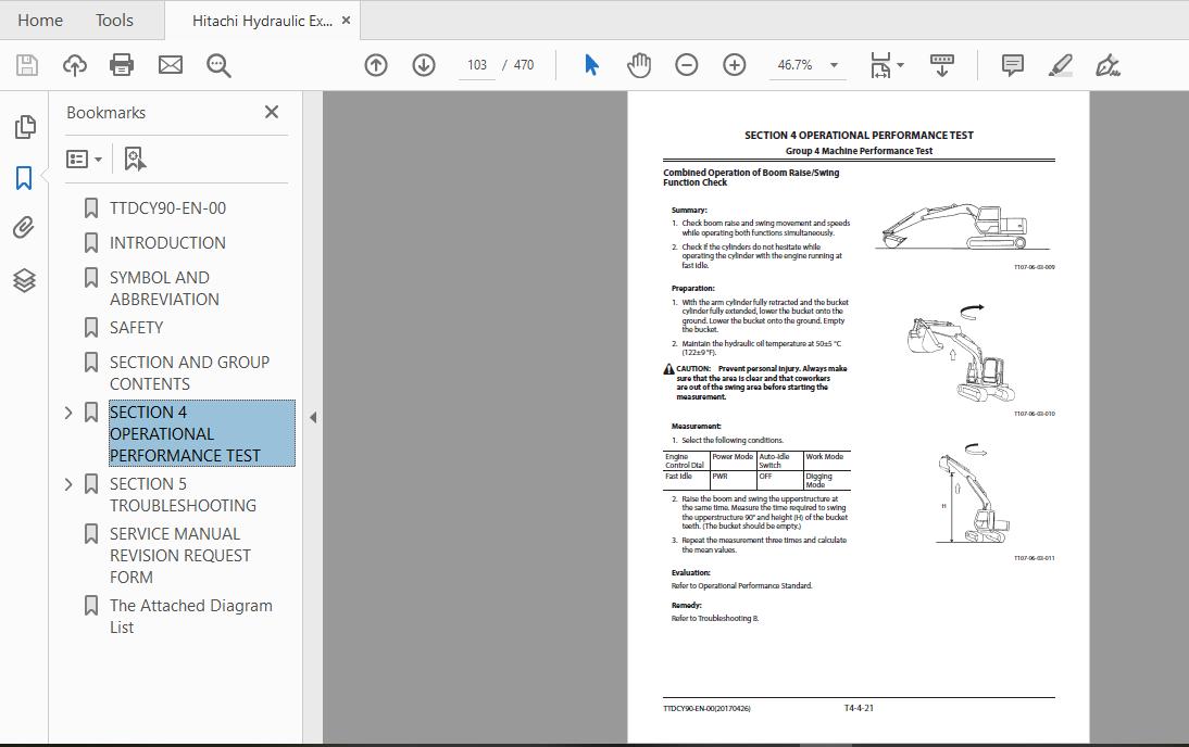 Hitachi Hydraulic Excavator ZX240240LC250HKLCHLCK 5A TTDCY90 EN 00 Technical ManualTroubleshooting20170426 2