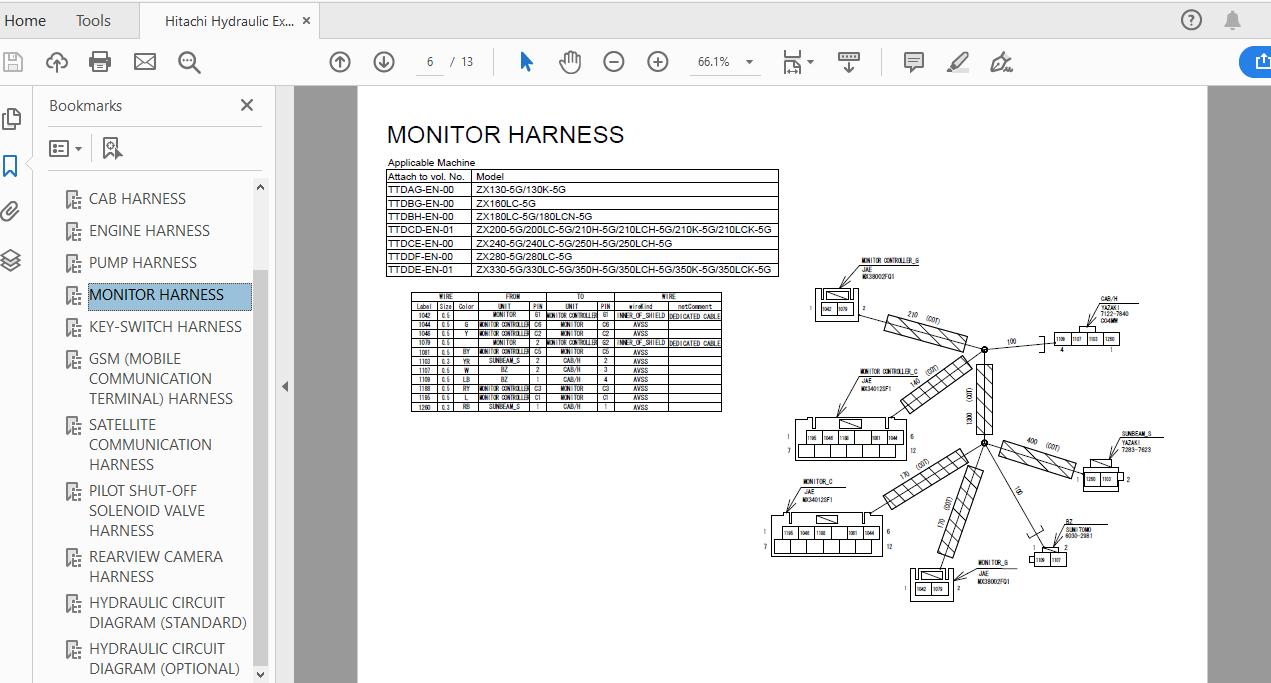 Hitachi Hydraulic Excavator ZX240240LC250HLCH 5G TTDCE EN 00Circuit Diagram 2