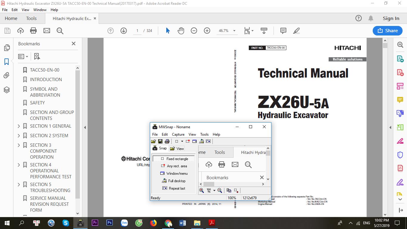 Hitachi Hydraulic Excavator ZX26U 5A TACC50 EN 00 Technical Manual20170317 1 1