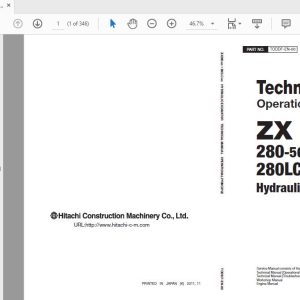 Hitachi Hydraulic Excavator ZX280280LC 5G TODDF EN 00 Technical Manual 1