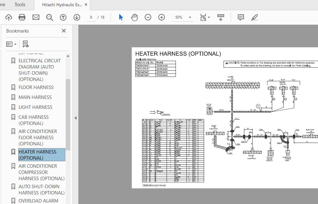Hitachi Hydraulic Excavator ZX33U38U 5A TADB EN 01 Circuit Diagram20170130 3