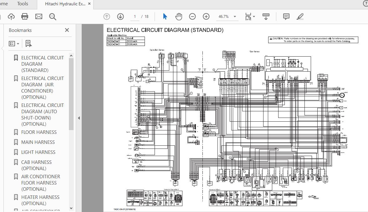 Hitachi Hydraulic Excavator ZX33U38U 5A TADBTADC EN 01 Circuit Diagram20180618 1