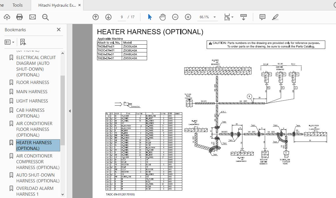 Hitachi Hydraulic Excavator ZX33U38U 5A TADC EN 01 Circuit Diagram20170105 3