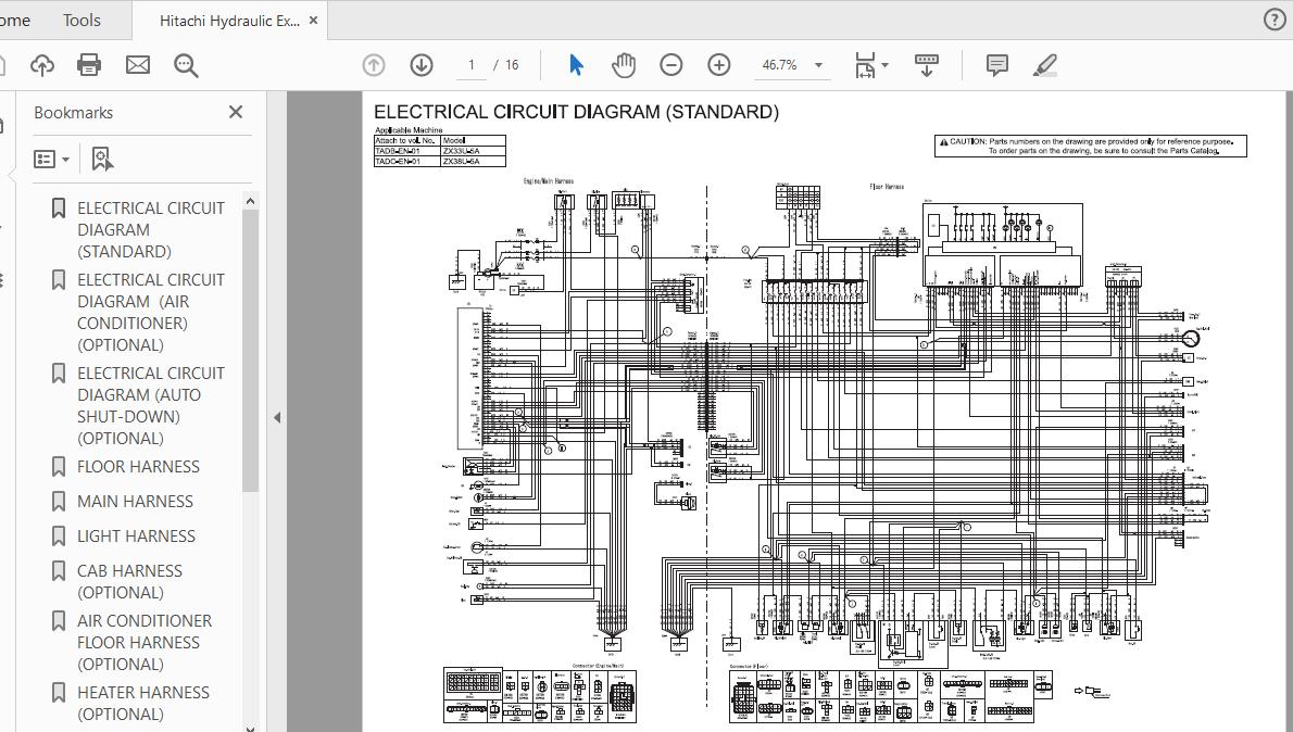 Hitachi Hydraulic Excavator ZX33U38U48U55U 5A TADC EN 01 Circuit Diagram 1