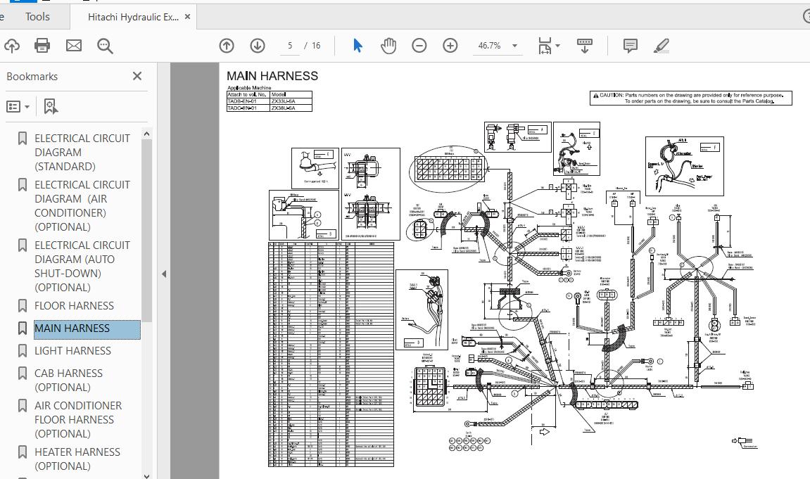 Hitachi Hydraulic Excavator ZX33U38U48U55U 5A TADC EN 01 Circuit Diagram 2