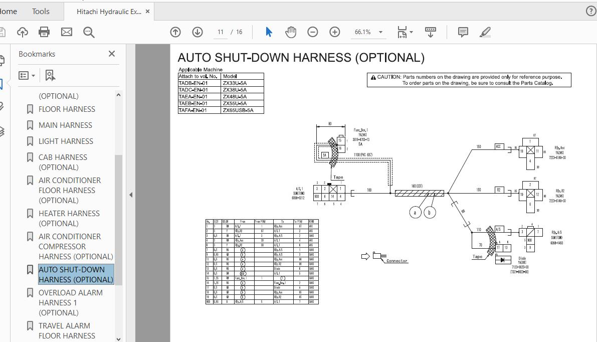 Hitachi Hydraulic Excavator ZX33U38U48U55U 5A TADC EN 01 Circuit Diagram 3