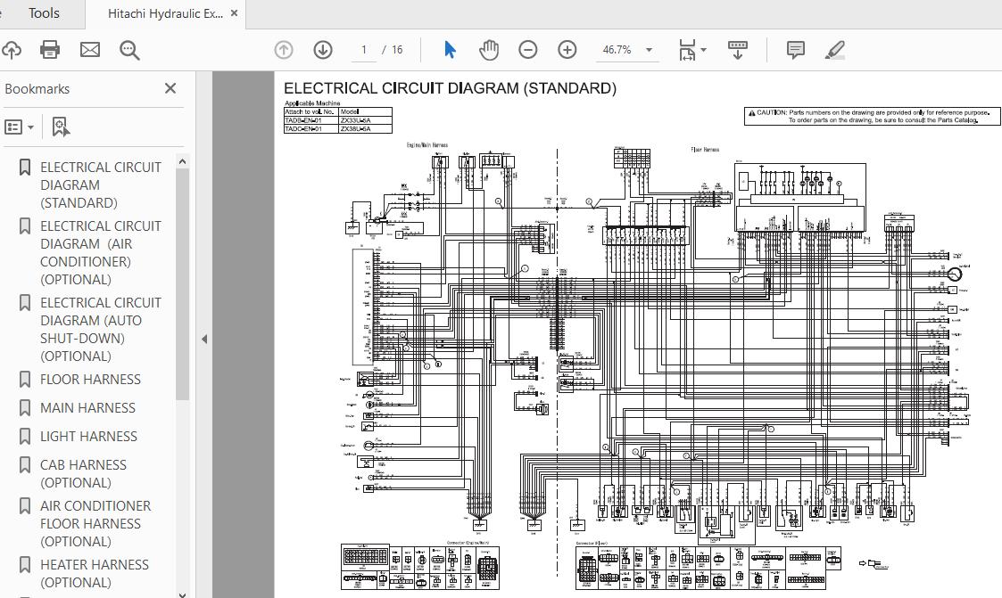 Hitachi Hydraulic Excavator ZX33U38U TADBTADC EN 01 Circuit Diagram 1