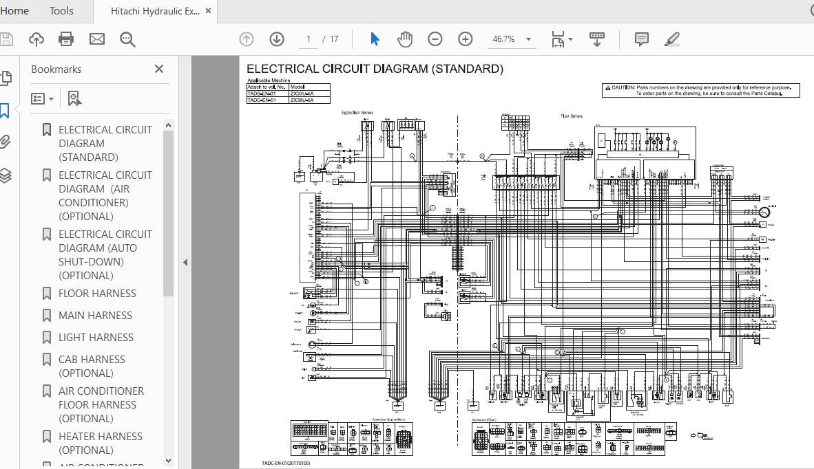 Hitachi Hydraulic Excavator ZX33U38U TADCTADB EN 01 Circuit Diagram20170105 1