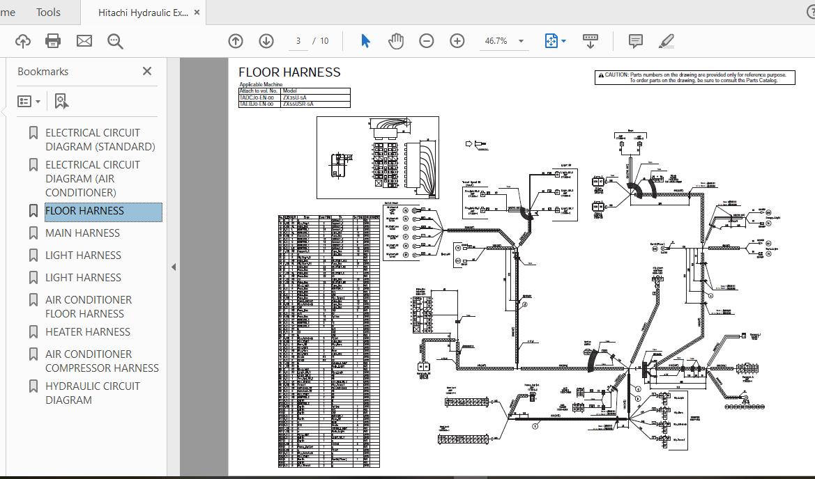 Hitachi Hydraulic Excavator ZX35 5A TADCJ0 EN 00 Electrical Circuit Diagram 2