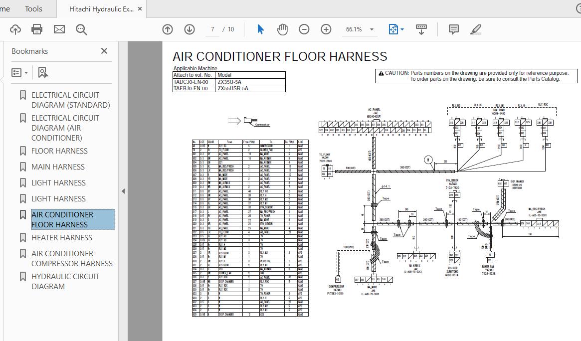 Hitachi Hydraulic Excavator ZX35 5A TADCJ0 EN 00 Electrical Circuit Diagram 3