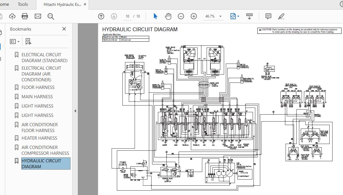 Hitachi Hydraulic Excavator ZX35 5A TADCJ0 EN 00 Electrical Circuit Diagram 4
