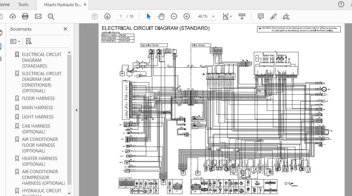 Hitachi Hydraulic Excavator ZX35U 5B TADJ90 EN 00Circuit Diagram 1