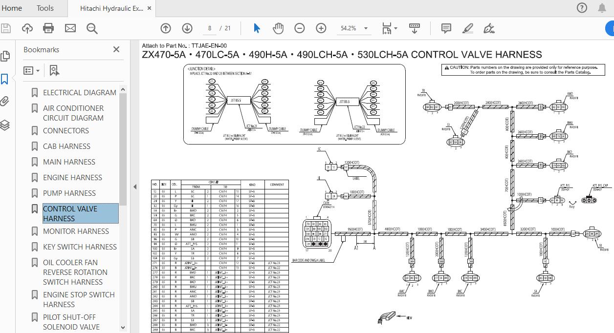 Hitachi Hydraulic Excavator ZX470470LC490HLCH530LCH 5A TTJAE EN 00Circuit Diagram 3