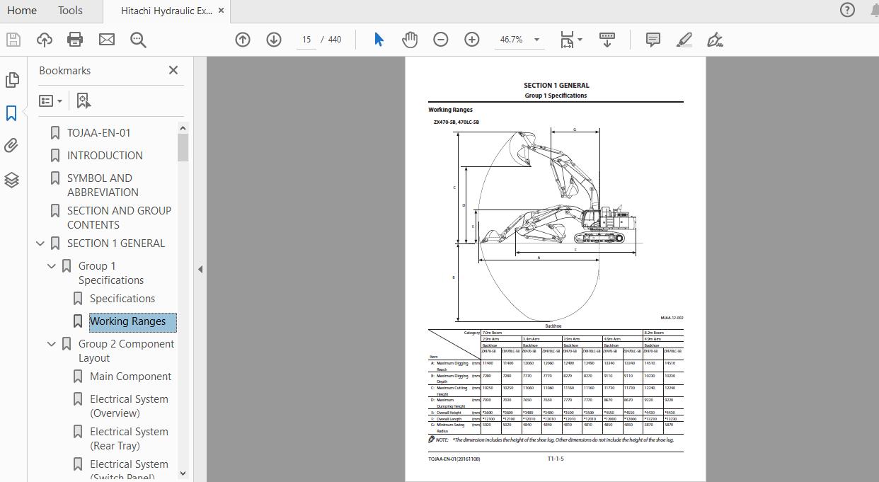 Hitachi Hydraulic Excavator ZX470470LCHRLCHLCR520LCH 5B TOJAA EN 01 Technical Manual20161108 2