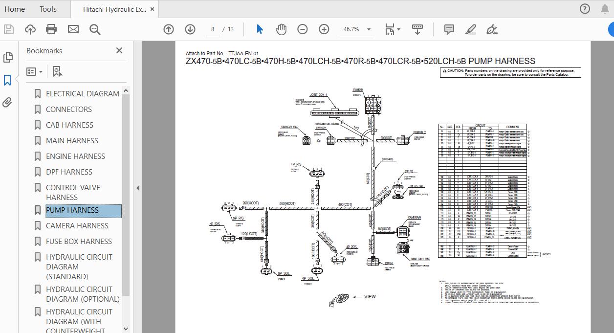 Hitachi Hydraulic Excavator ZX470470LCHRLCHLCR520LCH 5B TTJAA EN 01 Circuit Diagram 3