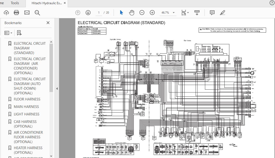 Hitachi Hydraulic Excavator ZX48U55U 5A TAEB EN 01Circuit Diagram20180618 1