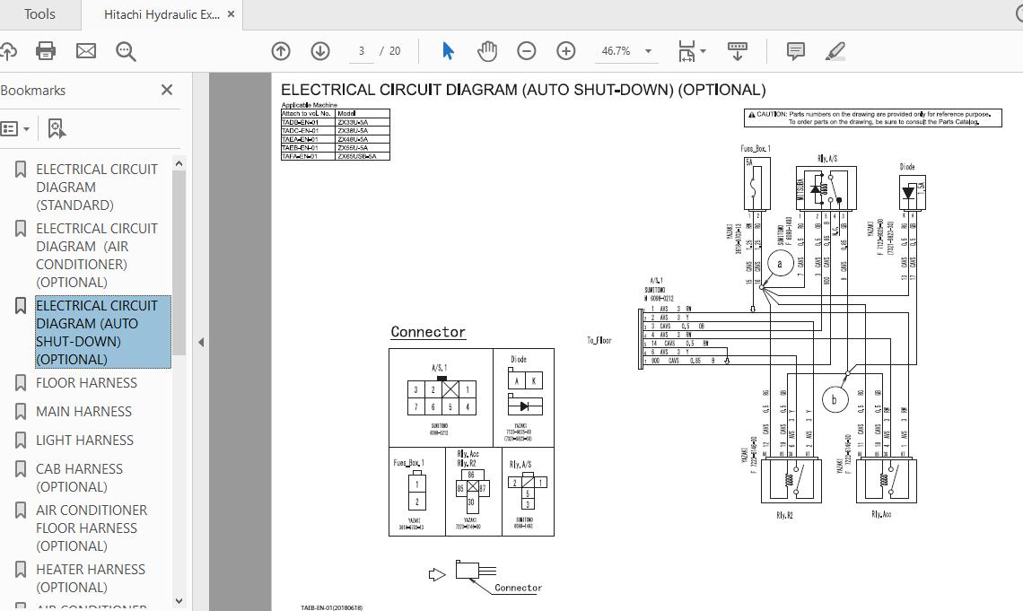 Hitachi Hydraulic Excavator ZX48U55U 5A TAEB EN 01Circuit Diagram20180618 2