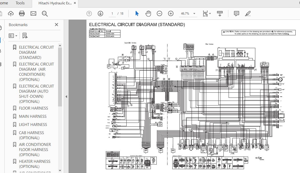 Hitachi Hydraulic Excavator ZX48U55Y 5A TAEB EN 01Circuit Diagram 1