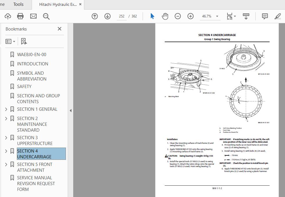 Hitachi Hydraulic Excavator ZX55USR 5A WAEBJ0 EN 00 Technical Manual 4
