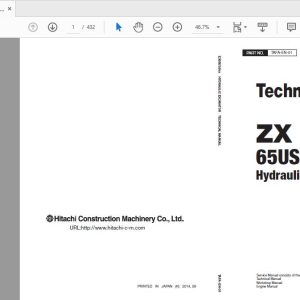 Hitachi Hydraulic Excavator ZX65USB 5A TAFA EN 01 Technical Manual20170130 1 1