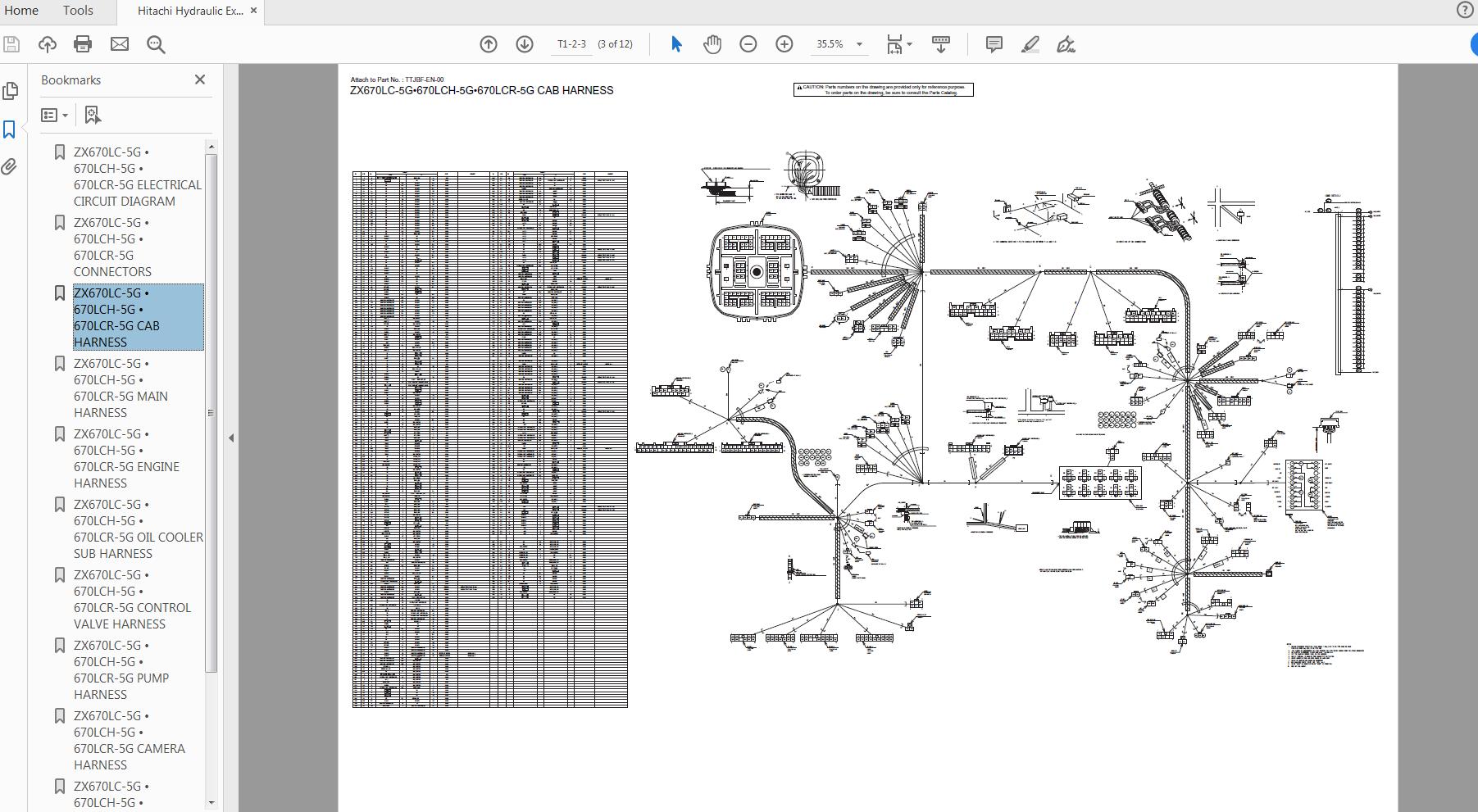 Hitachi Hydraulic Excavator ZX670LCLCHLCR 5G TTJBF EN 00Circuit Diagram20160205 2