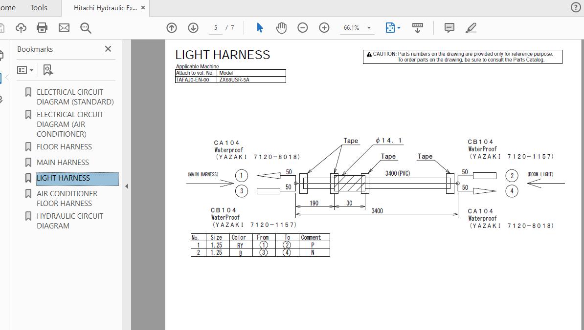 Hitachi Hydraulic Excavator ZX68USR 5A TAFAJ0 EN 00Circuit Diagram 3