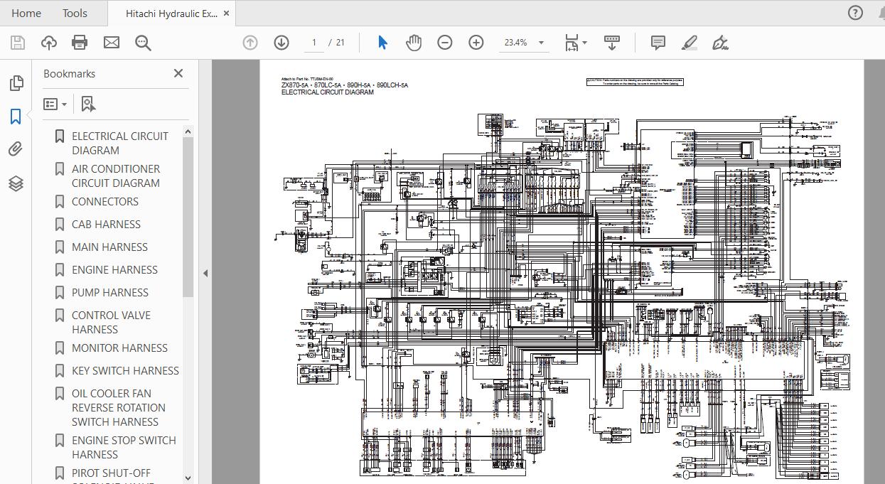 Hitachi Hydraulic Excavator ZX870870LC890H890LCH 5A TTJBM EN 00Circuit Diagram 1