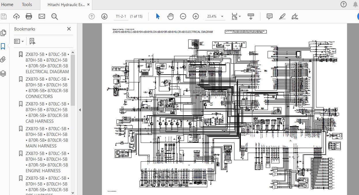 Hitachi Hydraulic Excavator ZX870870LCHRLCHLCR 5B TTJBC EN 00Circuit Diagram20160225 1
