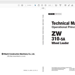 Hitachi Wheel Loader ZW310 5A Technical Manual Circuit Diagram 1
