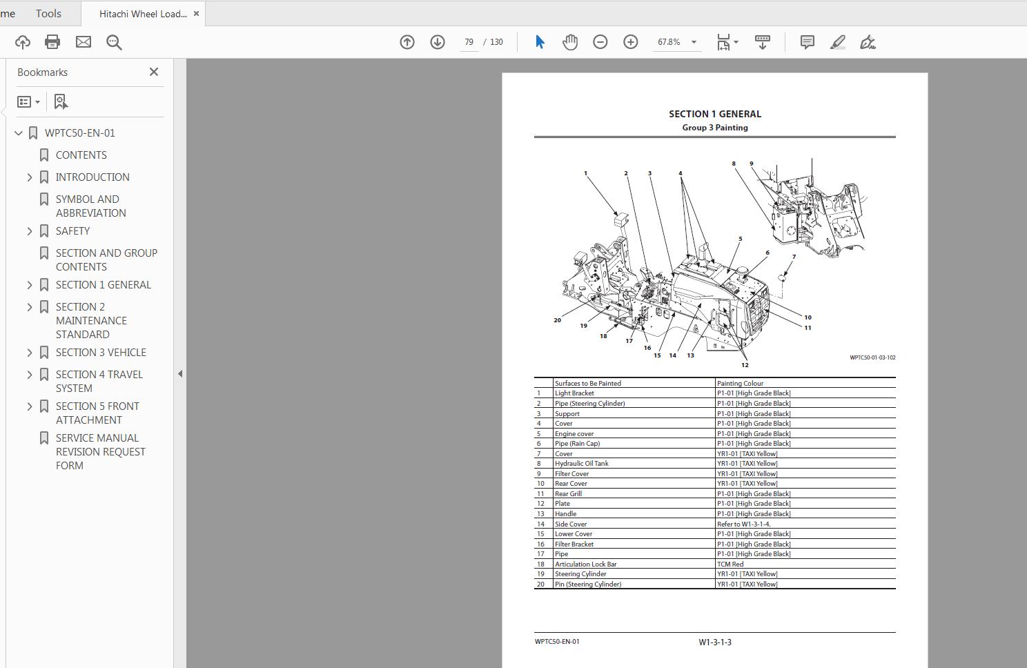 Hitachi Wheel Loader ZW 150 6 Technical Workshop ManualCircuit Diagram 2