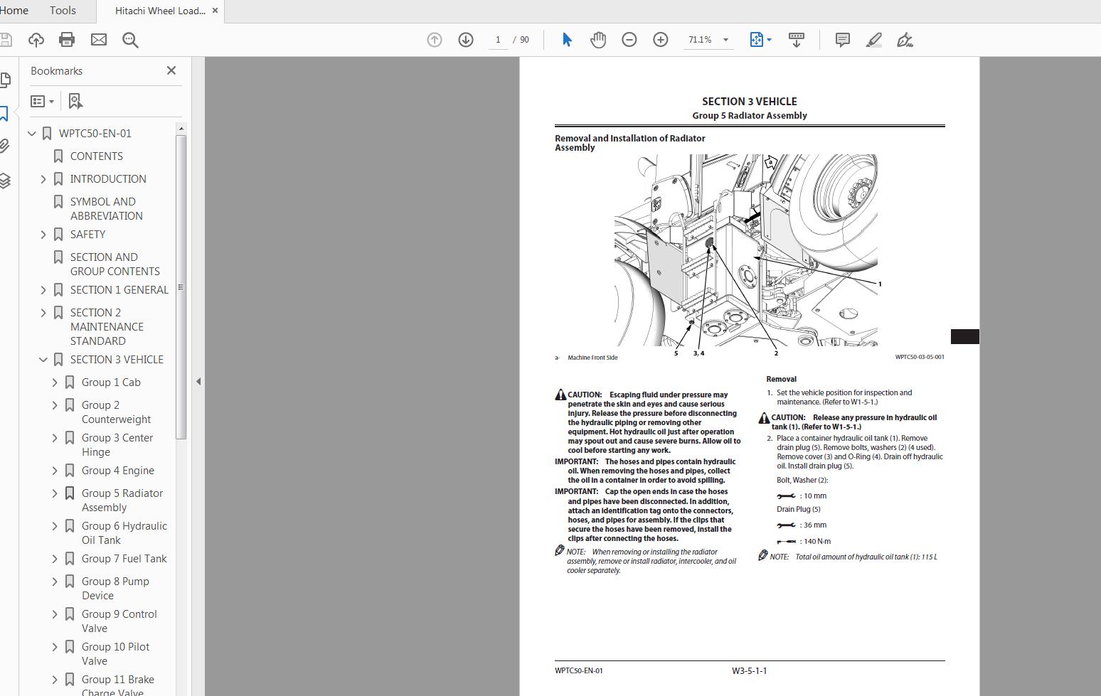 Hitachi Wheel Loader ZW 150 6 Technical Workshop ManualCircuit Diagram 3
