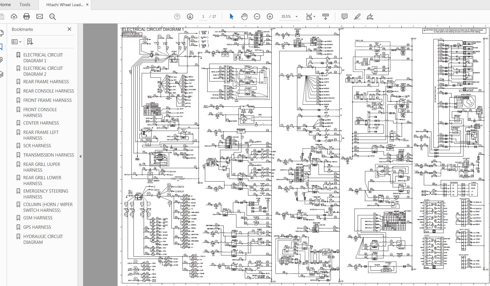 Hitachi Wheel Loader ZW 150 6 Technical Workshop ManualCircuit Diagram 4