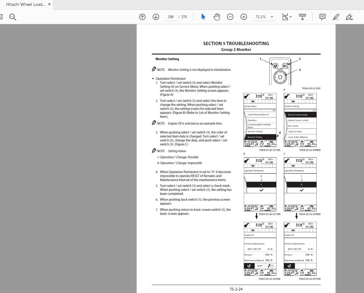 Hitachi Wheel Loader ZX75US85US 5A TTDEB EN 00 Technical ManualTroubleshooting20140312 3