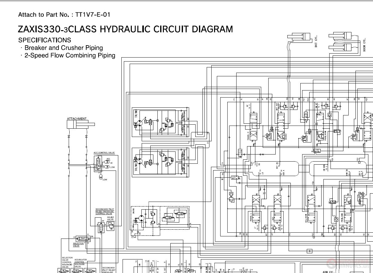 Hitachi Zaxis200 3 330 3 Class TT1V7 E 00 Electrical Diagram 4