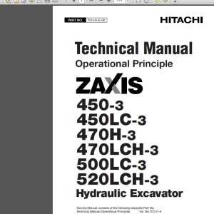 Hitachi Zaxis450 3 Hydraulic Excavator TO1J1 E 00 Technical Manual 1