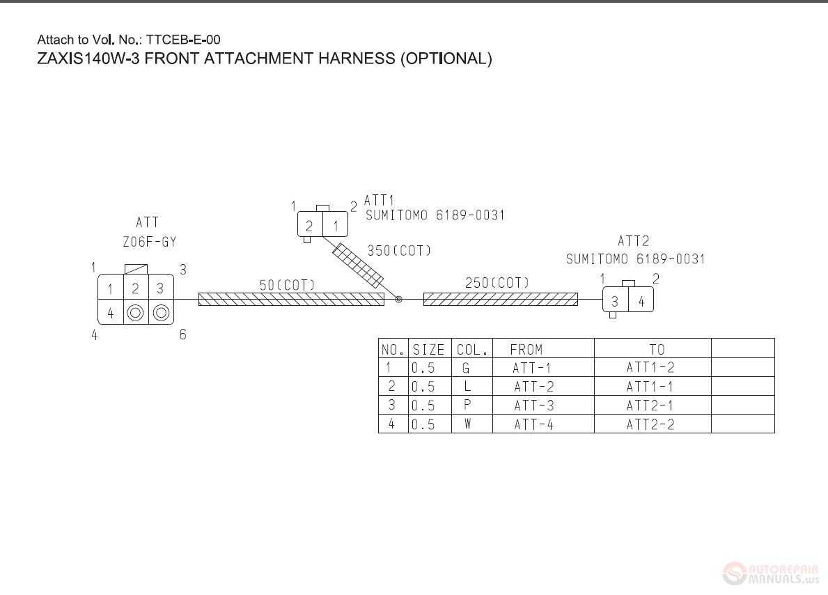 Hitachi Zaxis 140W 3 TTCEB E 00CIRCUIT 2 Electrical Circuit Diagram 1