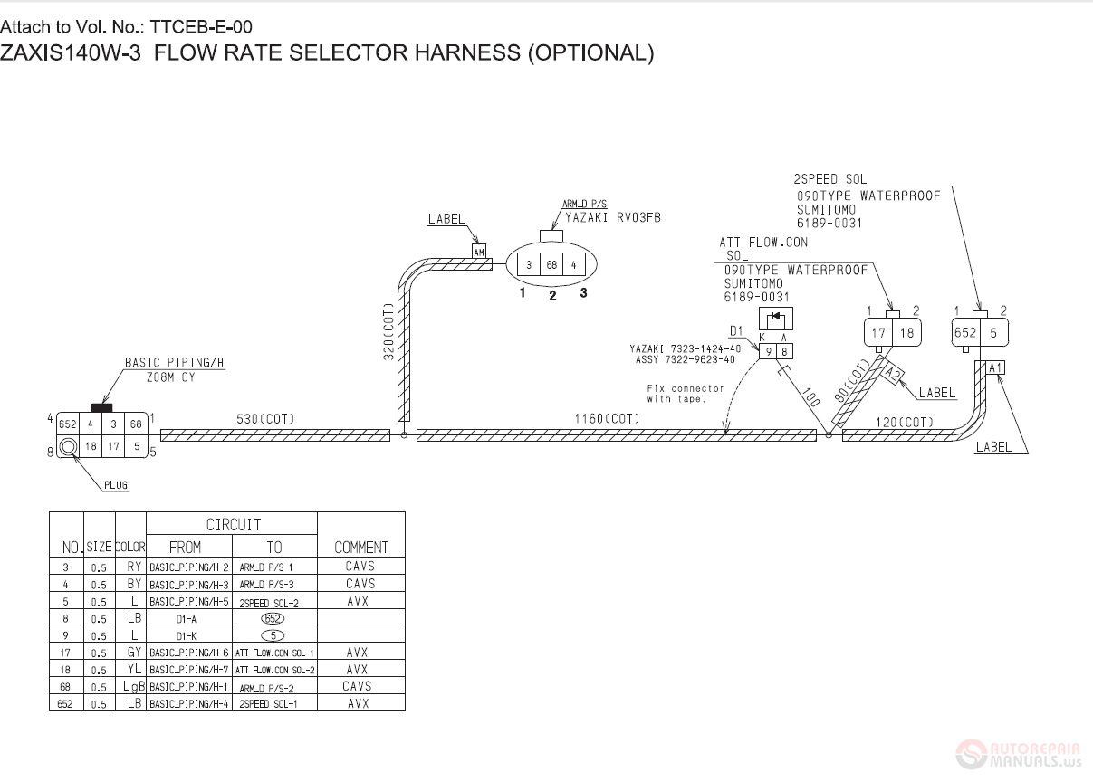 Hitachi Zaxis 140W 3 TTCEB E 00CIRCUIT 2 Electrical Circuit Diagram 2
