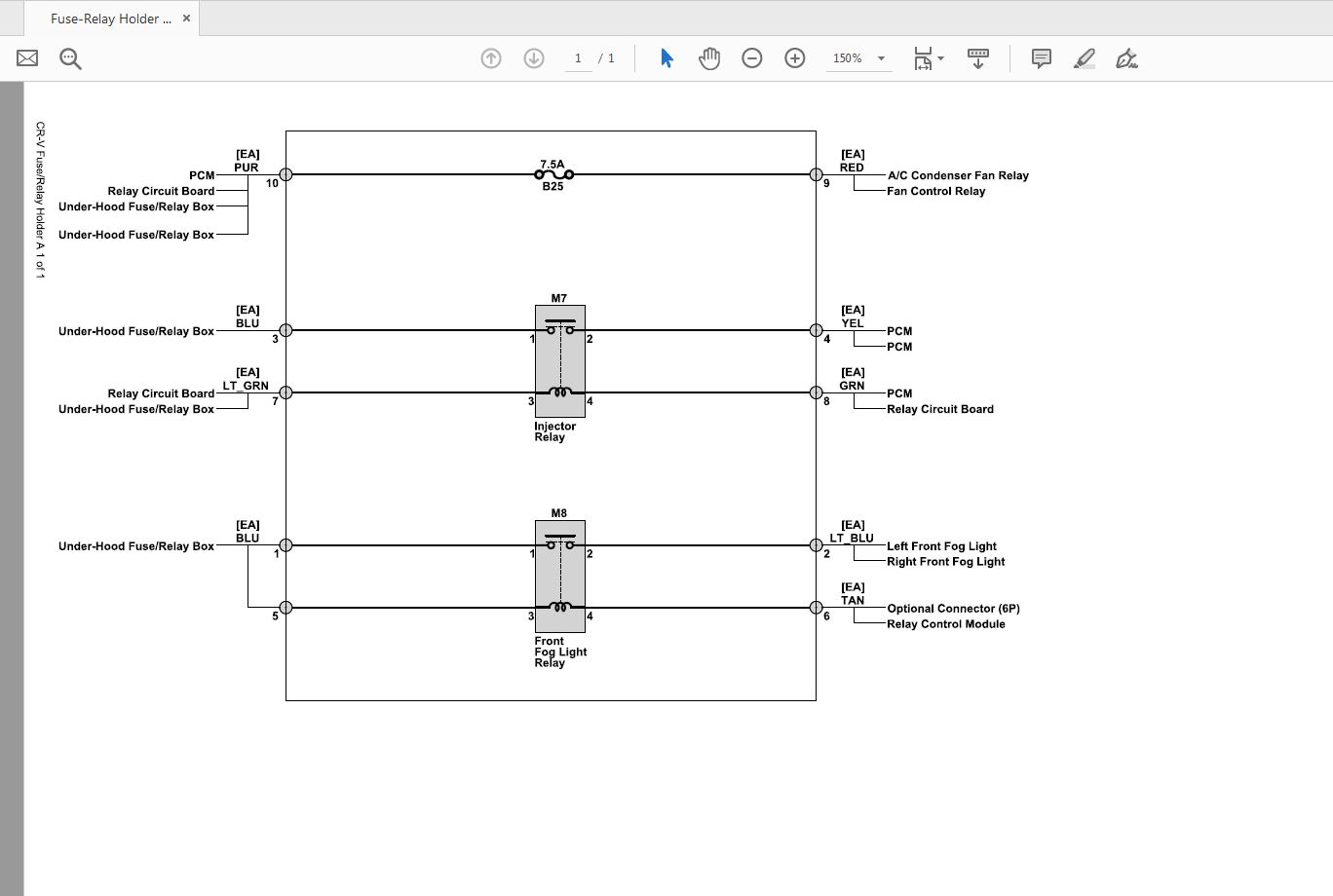 Honda CRV 2018 Wiring Diagram Full DVD 5