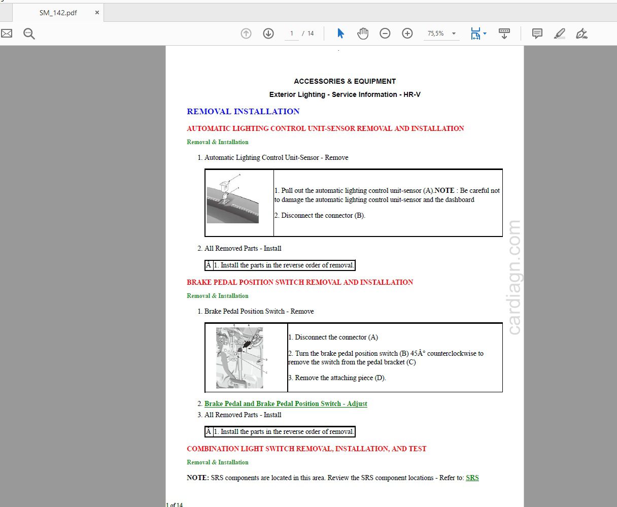 Honda HR V 2016 2019 Service Repair Manual 6