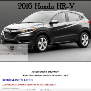 Honda HRV 2016 Accessories Equipment Service ManualEN 1