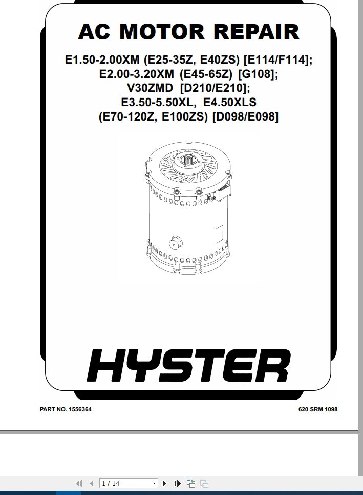 Hyster Forklift Class 2 D210 V30ZMD Electric Motor Narrow Aisle Trucks Repair Manuals 4