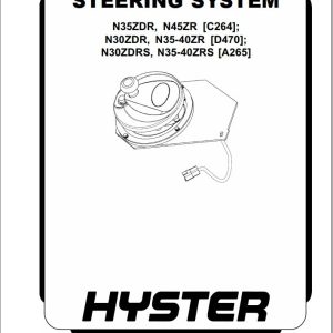 Hyster Forklift Class 2 Electric Motor Narrow Aisle Trucks D470 N35ZRN30ZDR Service Manuals 1
