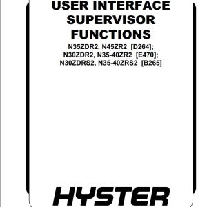 Hyster Forklift Class 2 Electric Motor Narrow Aisle Trucks E470 N35ZR2N30ZDR2 Service Manua